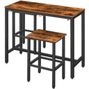Industrial Bar Table Set with 2 Stools