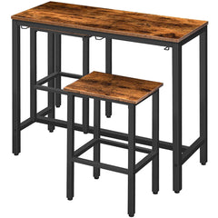 Industrial Bar Table Set with 2 Stools