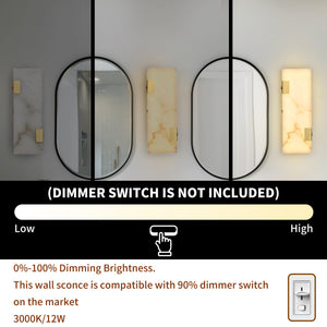 Modern Alabaster LED Wall Sconce with Dimmable Warm Light