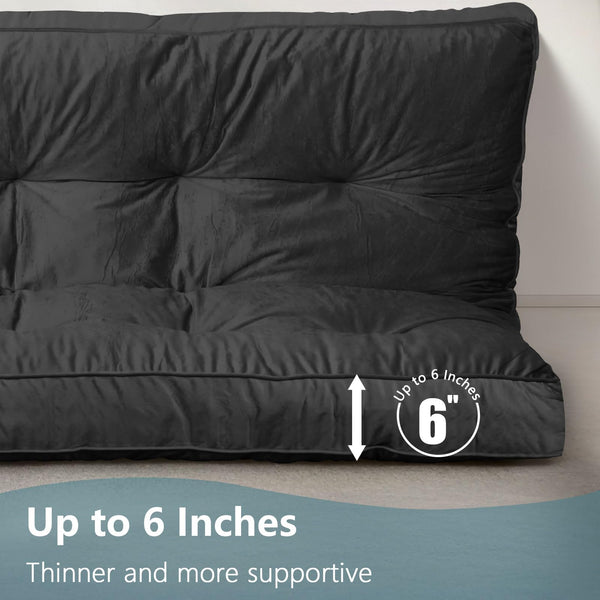 Full Size Futon Mattress 6 Inch – Flannel Floor Foldable Sofa Bed