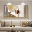 Large Framed Abstract Wall Art – 28x57 Inch Geometric Canvas Print