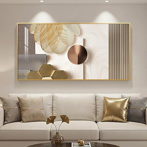 Large Abstract Wall Art Framed Canvas Print – 28x57 Inch