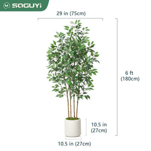 Artificial Ficus Tree with Ceramic Planter