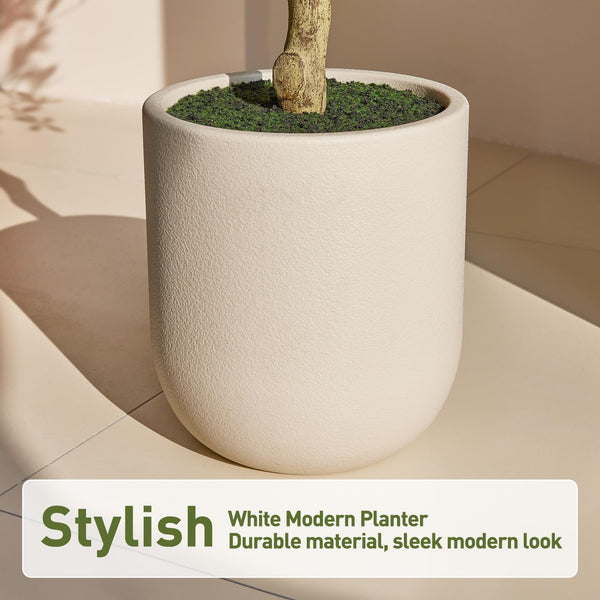 Tall Artificial Black Olive Tree with White Planter