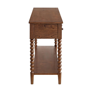 58" Narrow Console Sofa Table with Drawers & Lower Shelf