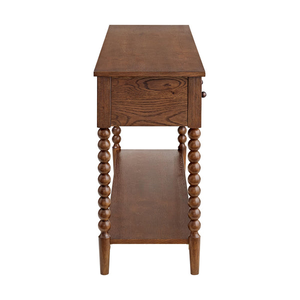 58" Narrow Console Sofa Table with Drawers & Lower Shelf
