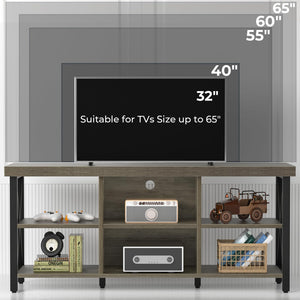 TV Stand for TVs up to 65 Inches – 6-Compartment Entertainment Center
