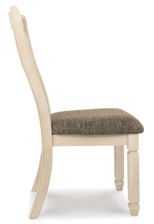 Antique White Upholstered Dining Chair Set of 2