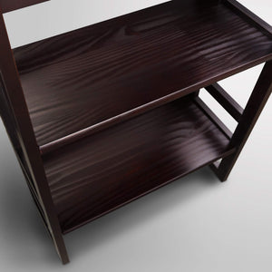 3-Shelf Folding Solid Wood Bookcase
