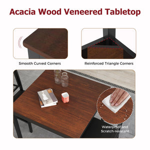 3-Piece Mid-Century Modern Dining Set for 2