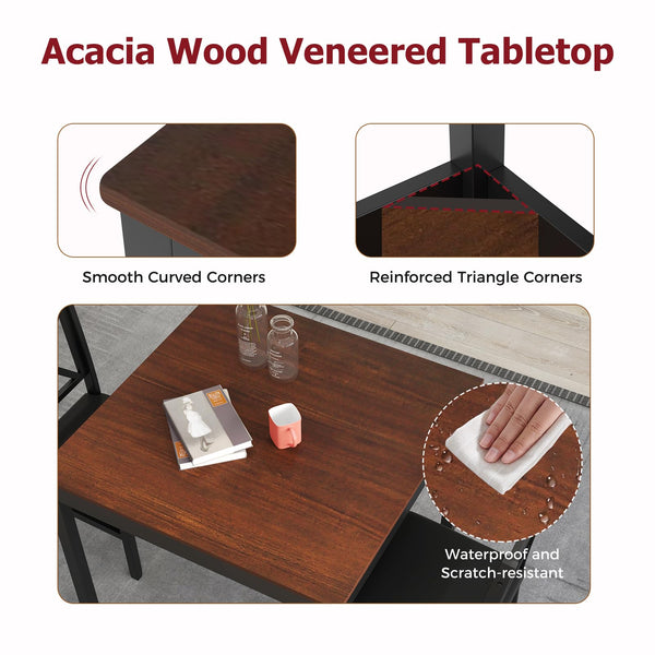 3-Piece Mid-Century Modern Dining Set for 2