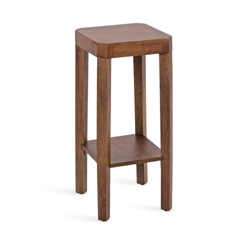 Two-Tier Square Wood Accent Table