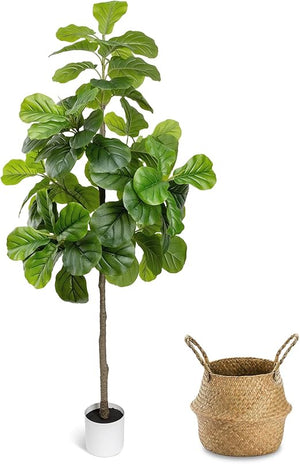 6ft Artificial Fiddle Leaf Fig Tree with Planter