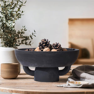 Extra Large Black Decorative Wooden Bowl