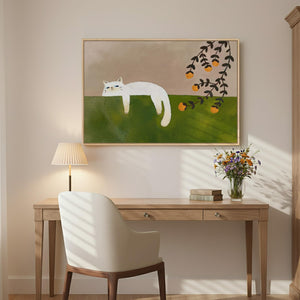 Framed Cat Canvas Wall Art 24x36 Inch