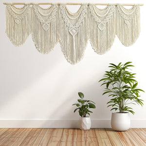 Extra Large Macrame Wall Hanging – 71"W x 32"H Boho Woven Tapestry