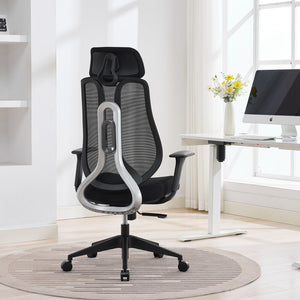 Ergonomic Mesh Office Chair with Adjustable Backrest & Headrest
