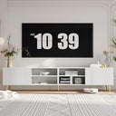 86-Inch TV Stand with Fluted Doors & Adjustable Shelves