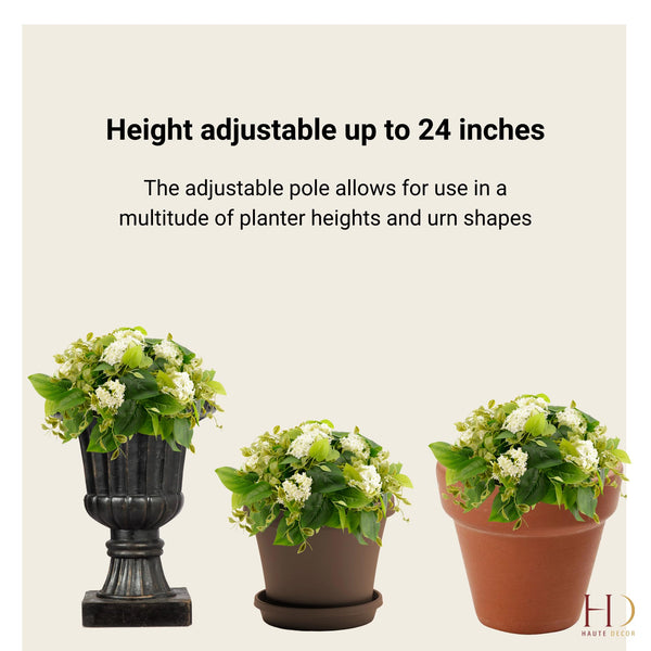 Adjustable Artificial Hydrangea Urn Planter Filler – Set of 2