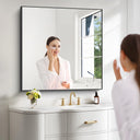 42 Inch Square Wall Mirror with Metal Frame