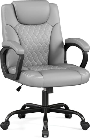 Executive PU Leather Office Chair with Adjustable Height & 360° Swivel