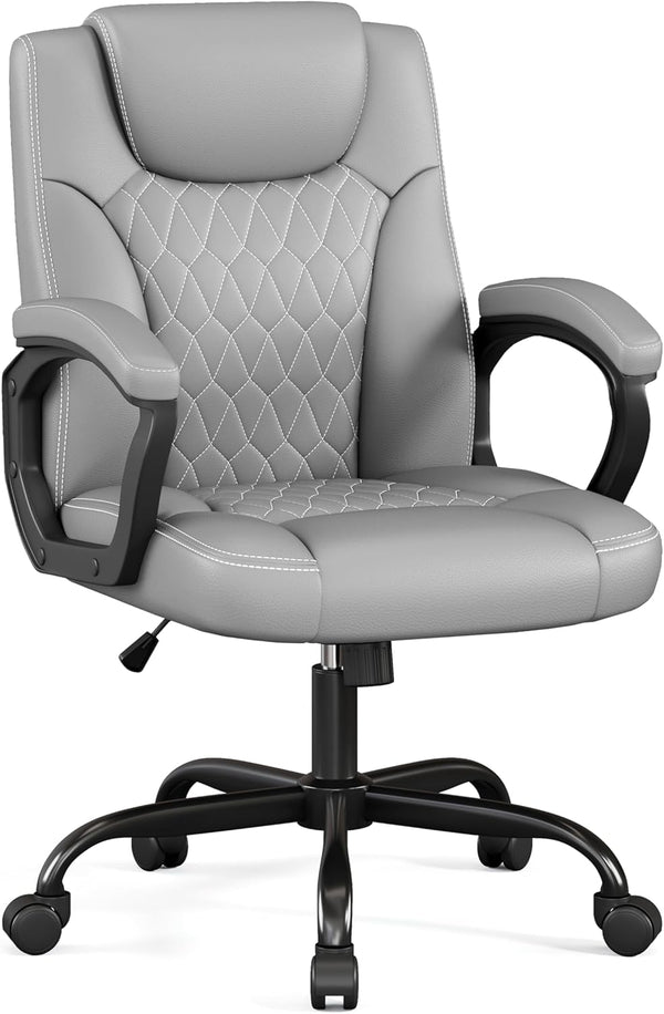 Executive PU Leather Office Chair with Adjustable Height & 360° Swivel