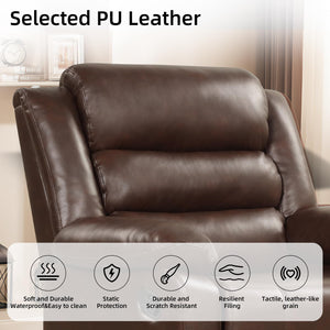 Manual Recliner Chair with Overstuffed Arms & Padded Back