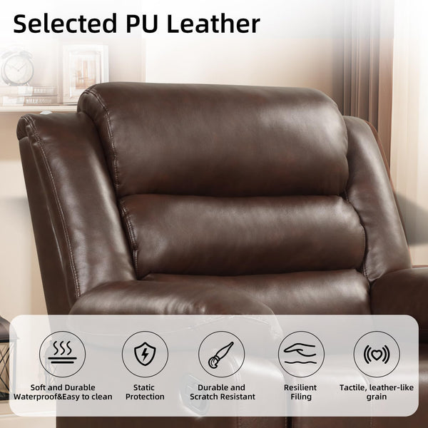 Manual Recliner Chair with Overstuffed Arms & Padded Back
