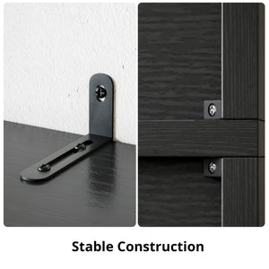 Tall Bookcase with Doors & 8 Open Cubes – 4-Tier Storage Shelf