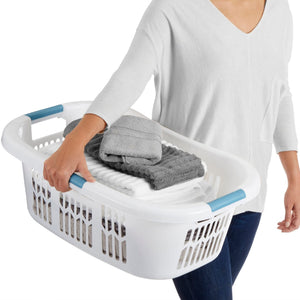 Small Hip-Hugger Laundry Basket 2.1 Bushel with Carrying Handles