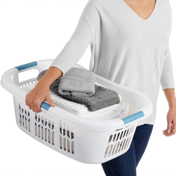 Small Hip-Hugger Laundry Basket 2.1 Bushel with Carrying Handles