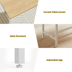 4-Person Dining Table Set with 2 Benches