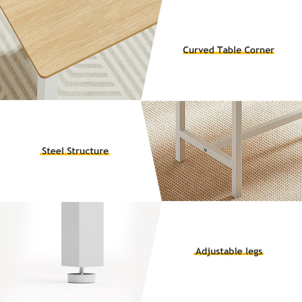 4-Person Dining Table Set with 2 Benches