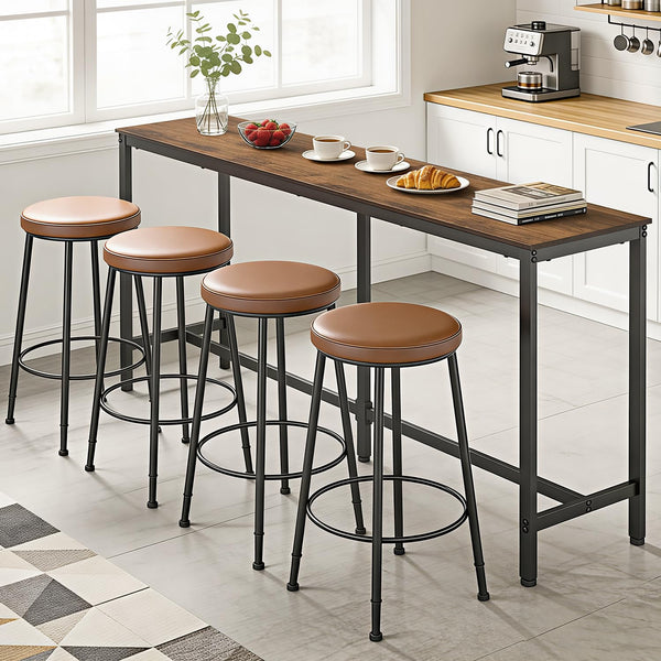 Industrial Bar Height Pub Table with Metal Frame
