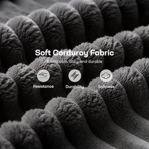 Convertible Futon Sofa Bed with Adjustable Backrest – Grey Corduroy