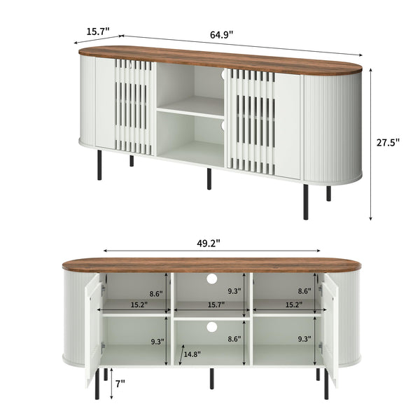 Modern TV Stand for TVs Up to 75" with Adjustable Shelves