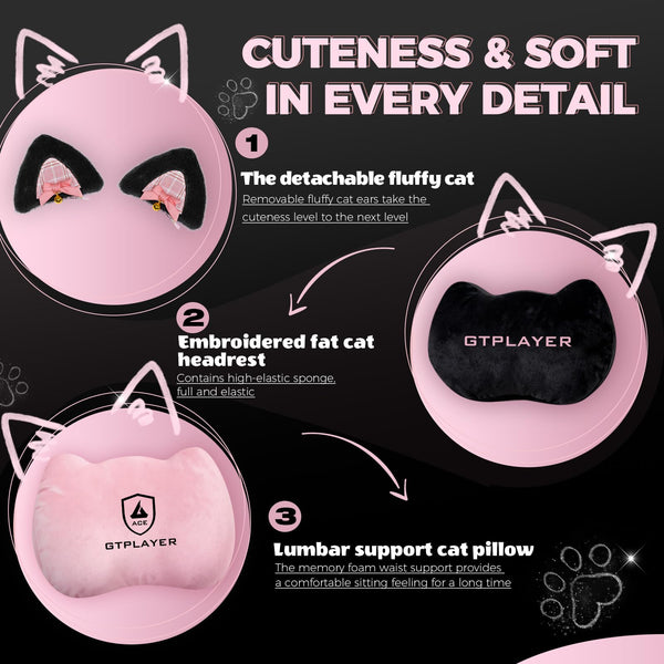 Cat Ear Gaming Chair – Velvet Reclining Office Chair