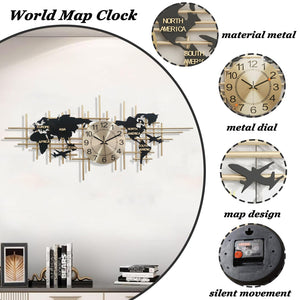 46-Inch Large Metal Wall Clock – Silent, Frameless, Battery Operated