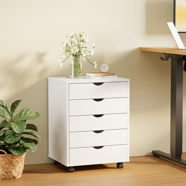 Wooden Drawer Chest with Wheels