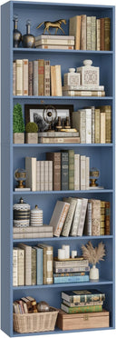 7-Tier Tall Bookshelf – Open Shelves Freestanding Bookcase