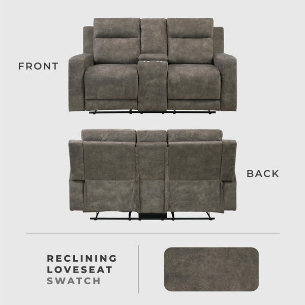 Double Reclining Loveseat with Storage Console & Cup Holders