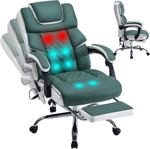 Massage Office Chair 6-Point Vibration with Footrest & Heat