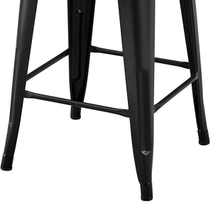 Metal Counter Height Bar Stools Set of 4 with Backrest and Footrest