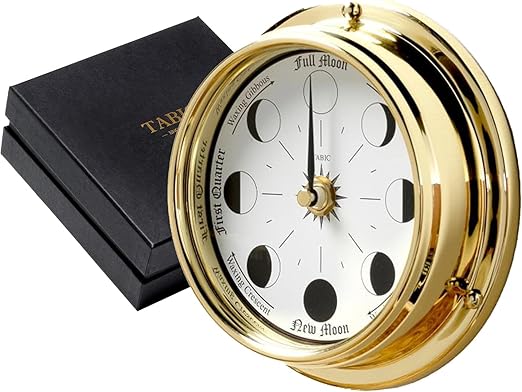 Handmade Moon Phase Wall Clock – Chrome Plated with Mirrored Backdrop