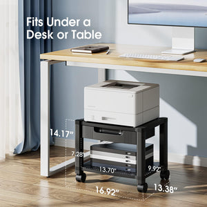 Printer Stand with Cable Management & Storage Drawer