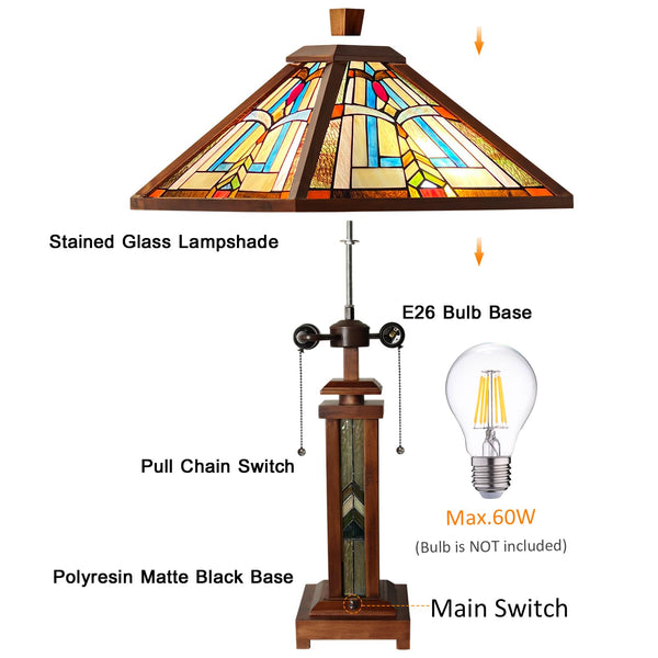 Stained Glass Tiffany Style Table Lamp – Triangle Mission