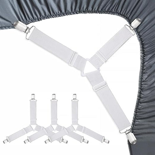Triangle Bed Sheet Fasteners Adjustable Elastic Mattress Straps Clips