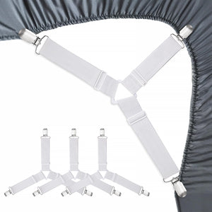 Triangle Bed Sheet Fasteners Adjustable Elastic Mattress Straps Clips