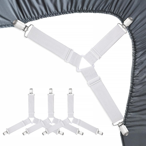 Triangle Bed Sheet Fasteners Adjustable Elastic Mattress Straps Clips