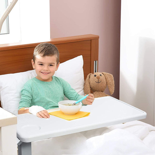 Pneumatic Adjustable Overbed Table with Wheels